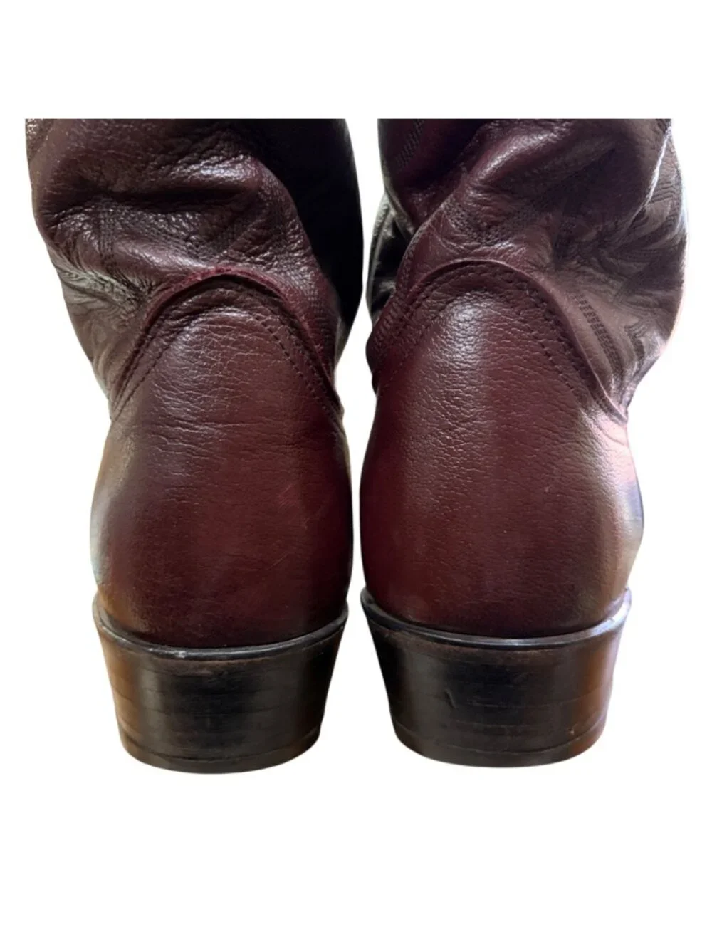 Vintage Dan Post Black Cherry Leather Cowboy Boots Sz 9 D Men’s Western Made USA